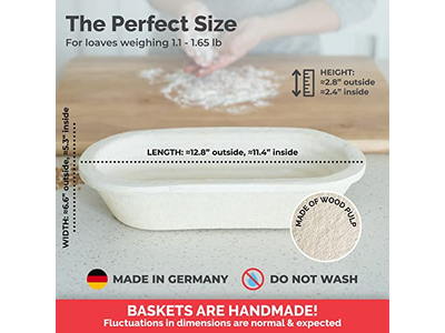 سلة بانيتون دائرية 9 بوصات مع بطانة لتخمير الخبز