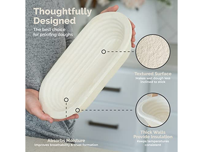 سلة بانيتون دائرية 9 بوصات مع بطانة لتخمير الخبز