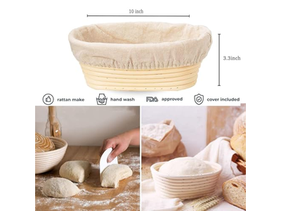 خبز باستخدام بانيتون بيضاوي 10 بوصات لتشكيل العجين المخمر