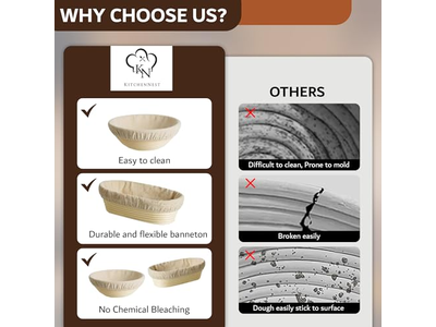 أدوات خبز حصائر سلة خبز خشبية للتخمير مع غطاء رئيسي