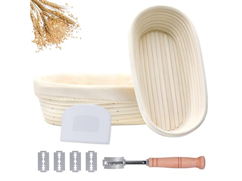 سلة خبز مع حجر تدفئة بطانة 5 بوصات مستلزمات صنع بانيتون