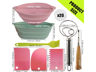 سلات تخمير الخبز للعجين المخمر من قصب البانيتون 9 بوصات