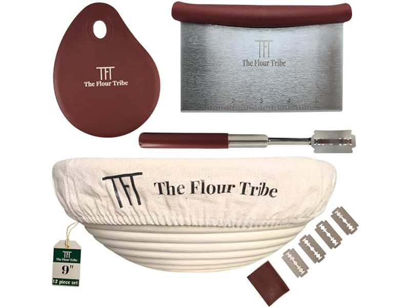 سلة بانيتون دائرية 10 بوصات من الخوص الفرنسي لتخمير الخبز