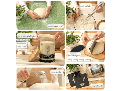 سلة تخمير الخبز 9 بوصات بقالب أوروبي للعجين المخمر