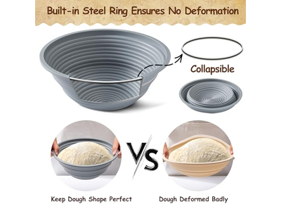 سلال تخمير الخباز قماش قطني كتاني بنقشة فنية