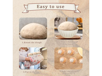 أدوات خبز سلة خبز دائرية للتخمير مجموعة بيضاوية من 2 بانيتون