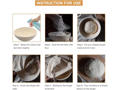 مجموعة سلة تخمير خبز بانيتون 2 مع إكسسوارات للعجين المخمر