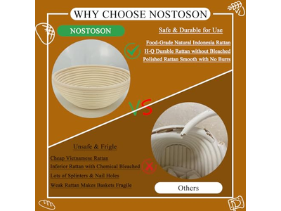 سلال تخمير بانيتون بلاستيكية طبيعية مجموعة خبز يدوية