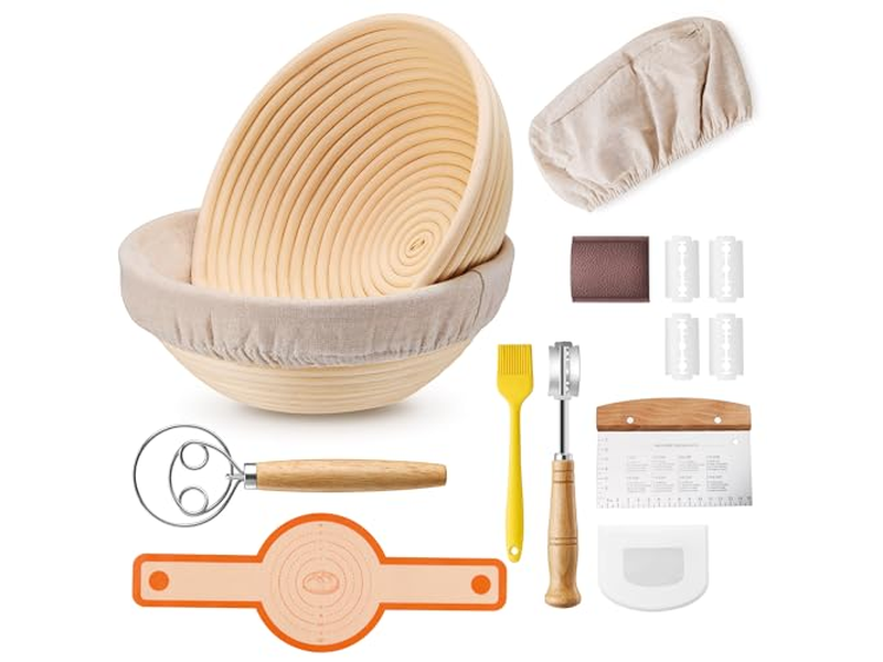 سلة خبز للسكون والبراني والكيك والمافن خبز العجين المخمر خشبي