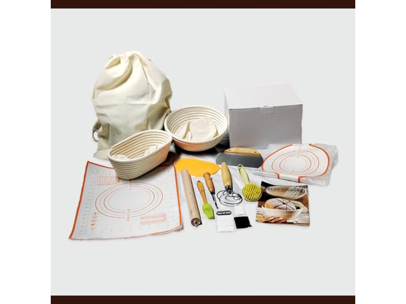 سلة خبز بينيتون قابلة لإعادة الاستخدام مع غطاء تخمير مصغر