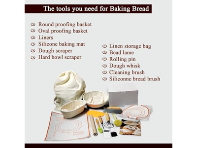 سلة خبز بينيتون قابلة لإعادة الاستخدام مع غطاء تخمير مصغر