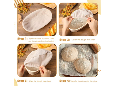 سلة تخمير بينيتون 23 سم بيضاوية دائرية عجين معجنات بطانة خبز