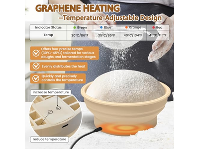 سلة خبز من الخوص بيضاوية مع مكشطة عجين وحاوية خبز مخمر