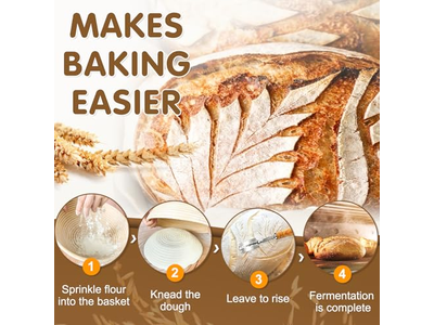 رف سلة واقفة على الأرض قماش كتان تخمير مخصص لتخمير العجين المخمر